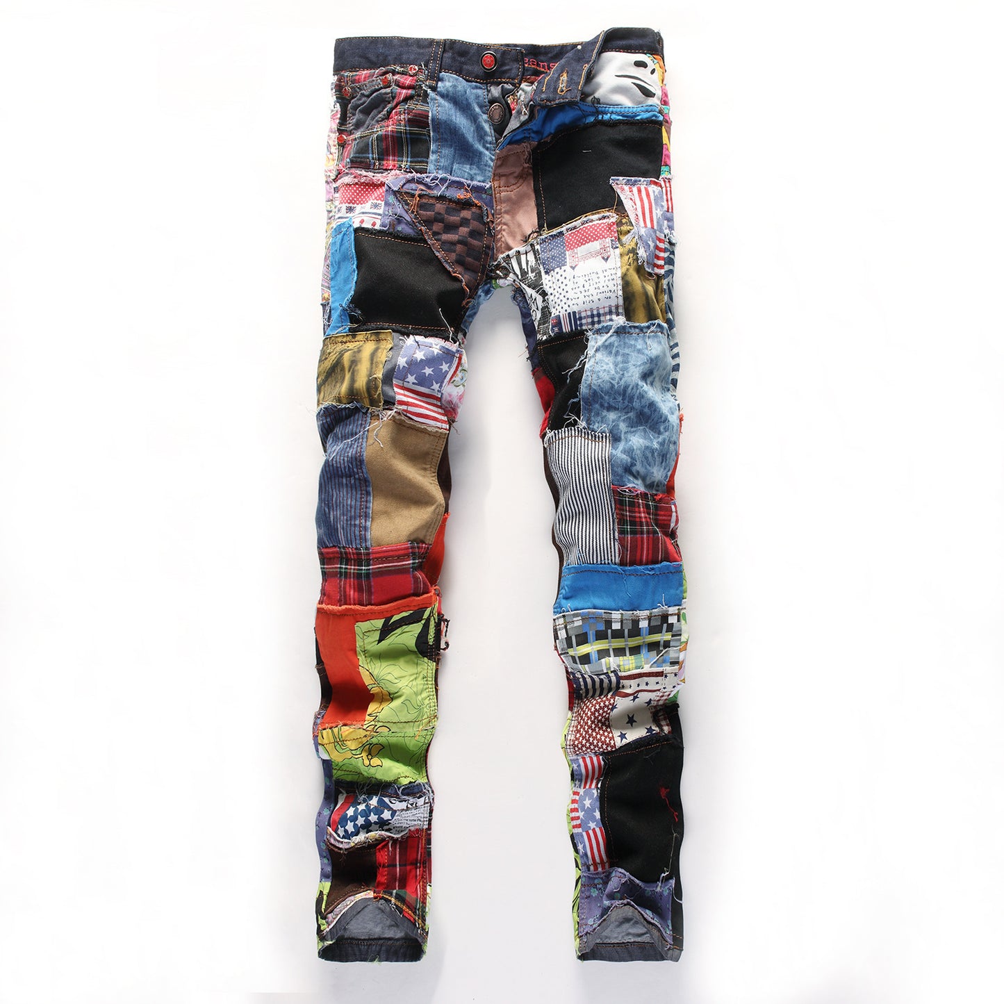 Straight Fit Patch Jeans