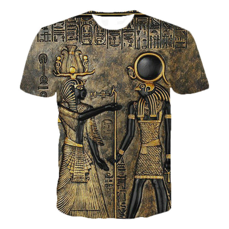 Egyptian print short sleeve T-shirt