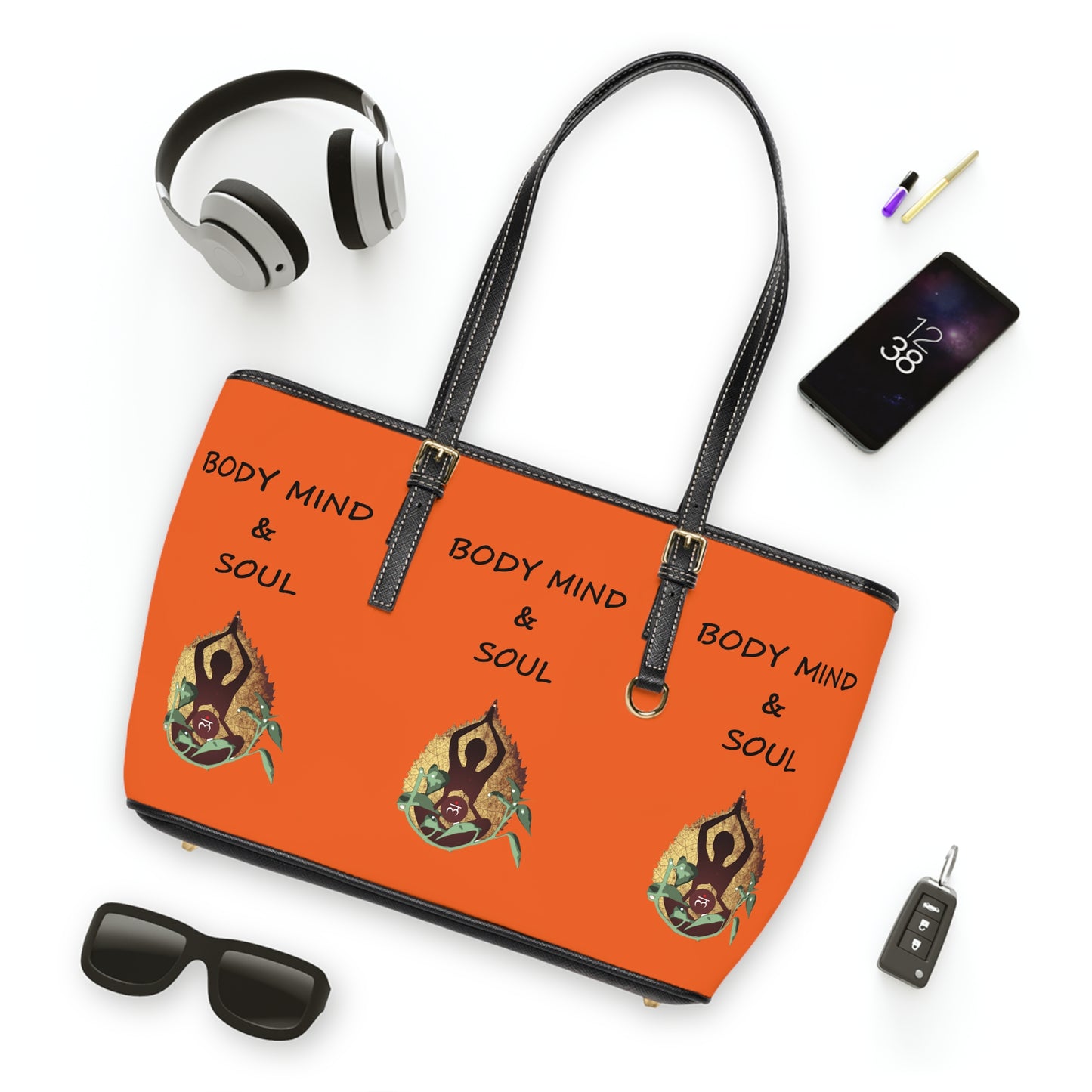 Orange Color PU Leather Shoulder Bag