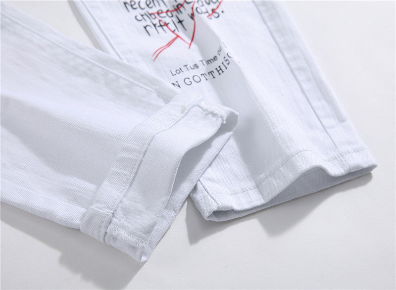 Shredded Embroidery Jeans