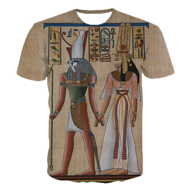 Egyptian print short sleeve T-shirt