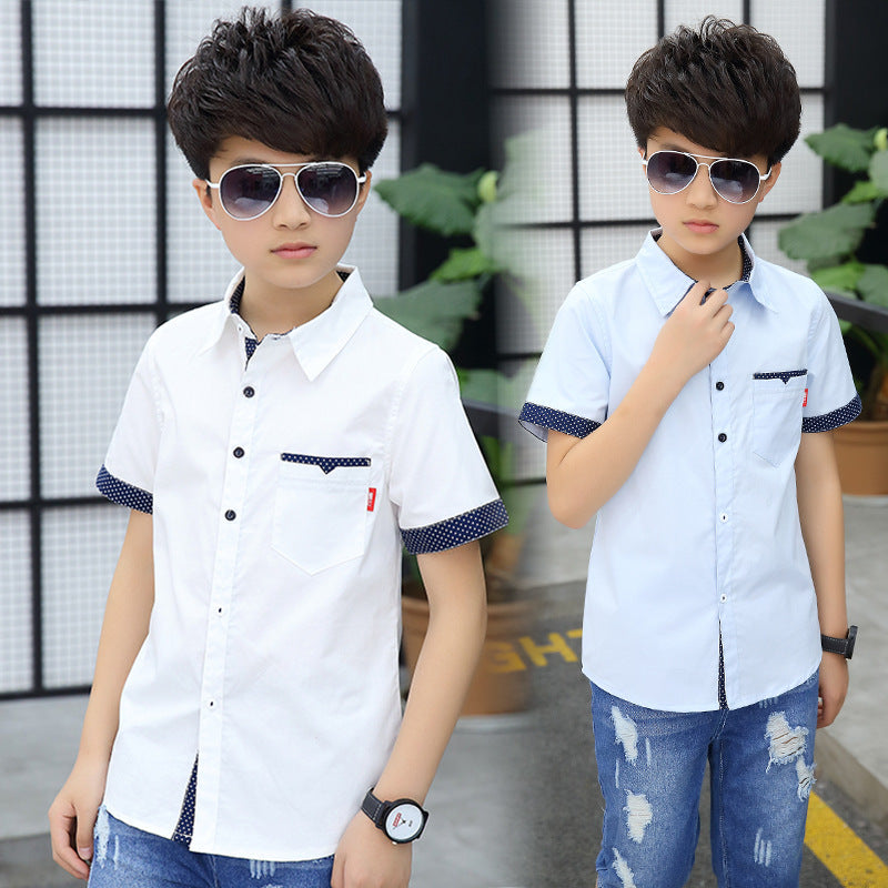 Children's Polka Dot Short-Sleeved Shirt