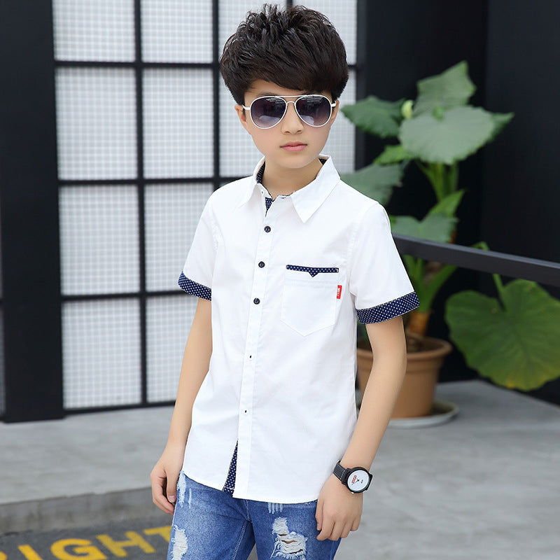 Children's Polka Dot Short-Sleeved Shirt