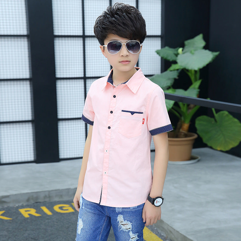 Children's Polka Dot Short-Sleeved Shirt