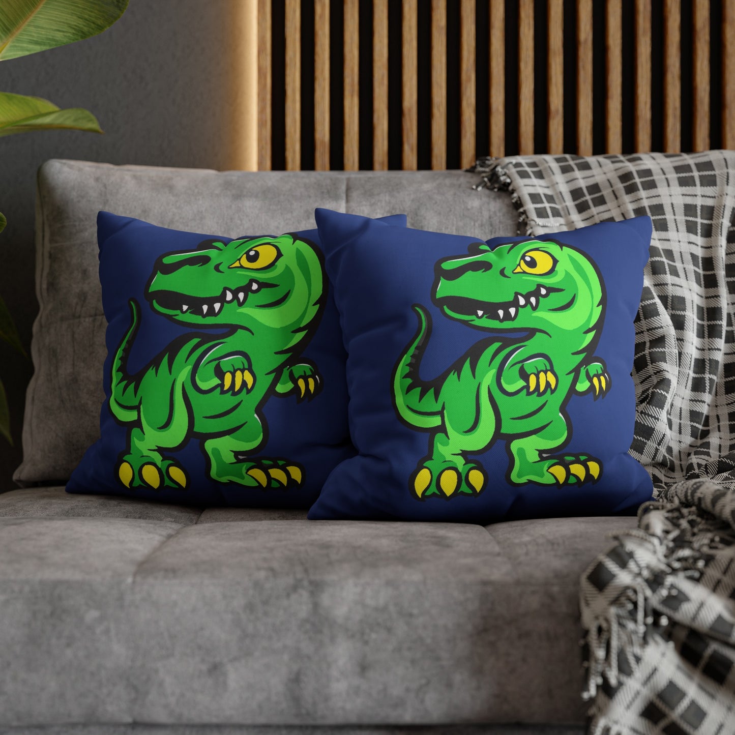 Dinosaur Blue Polyester Pillowcase