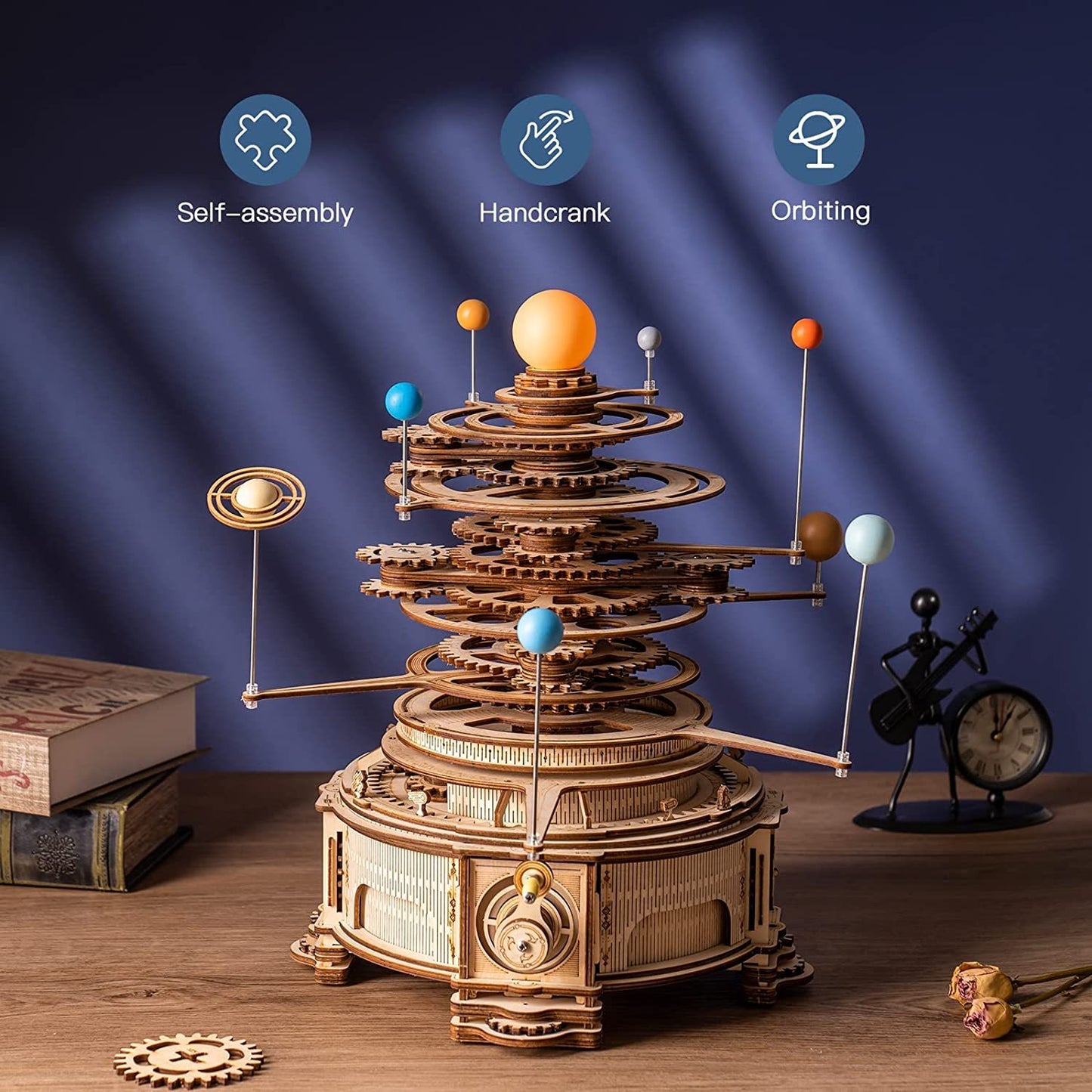 Robotime ROKR Rotatable Mechanical Orrery 3D Wooden Puzzle