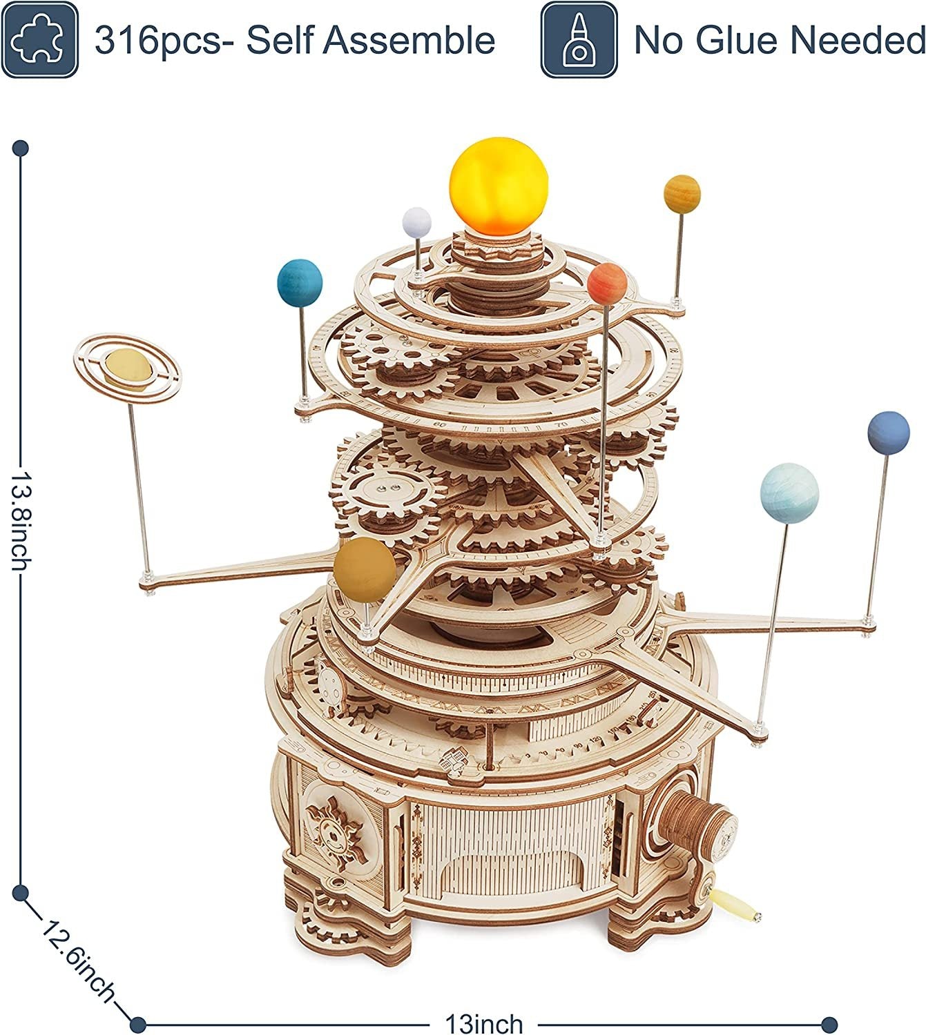 Robotime ROKR Rotatable Mechanical Orrery 3D Wooden Puzzle