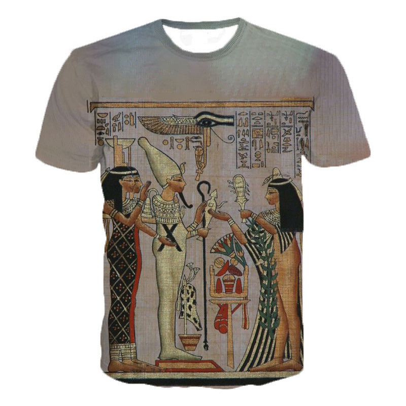 Egyptian print short sleeve T-shirt