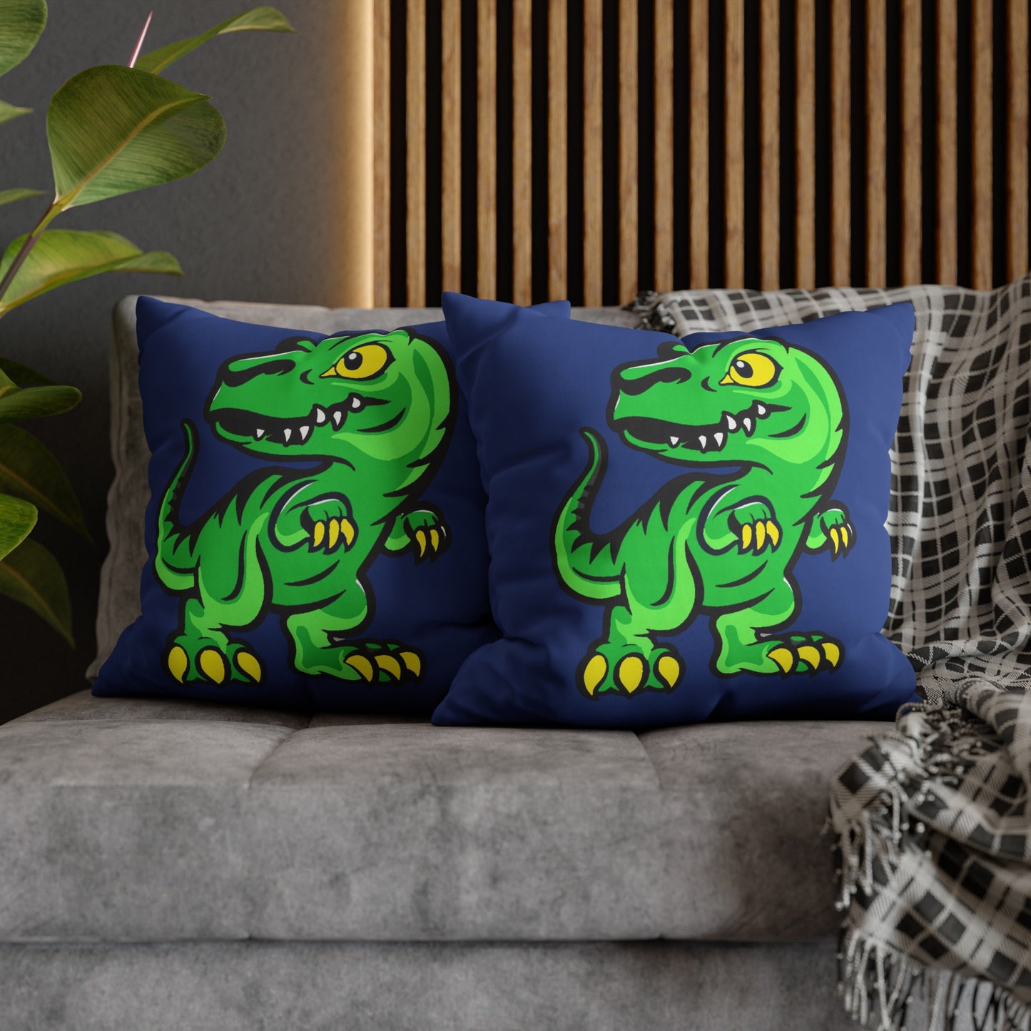 Dinosaur Blue Polyester Pillowcase