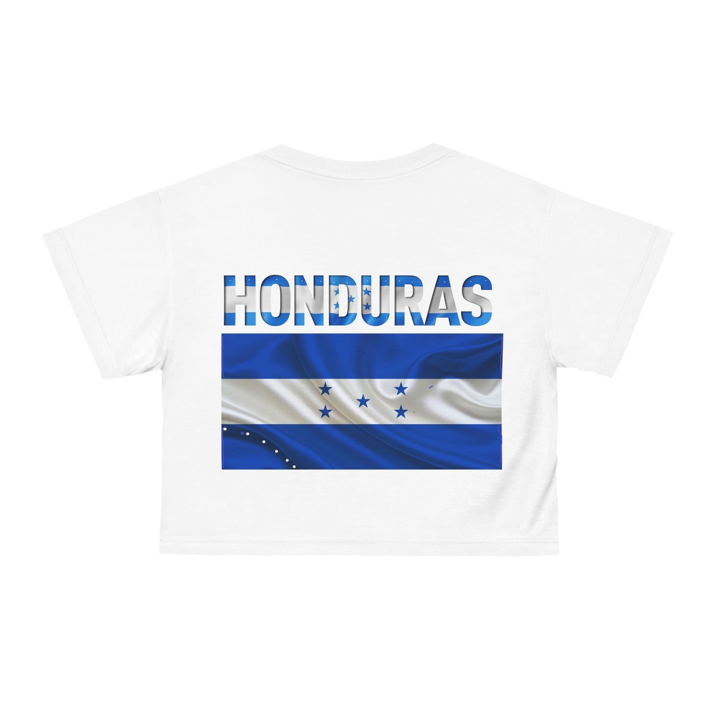 White Honduras Crop Tee (AOP)