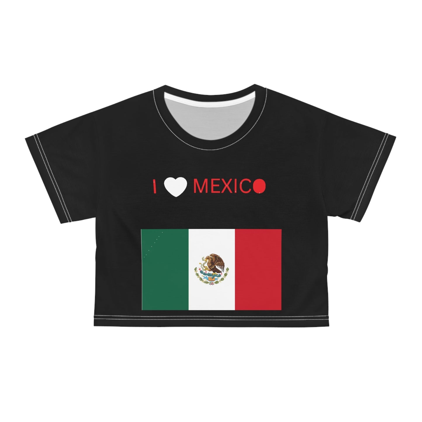 Mexico Black Crop Tee