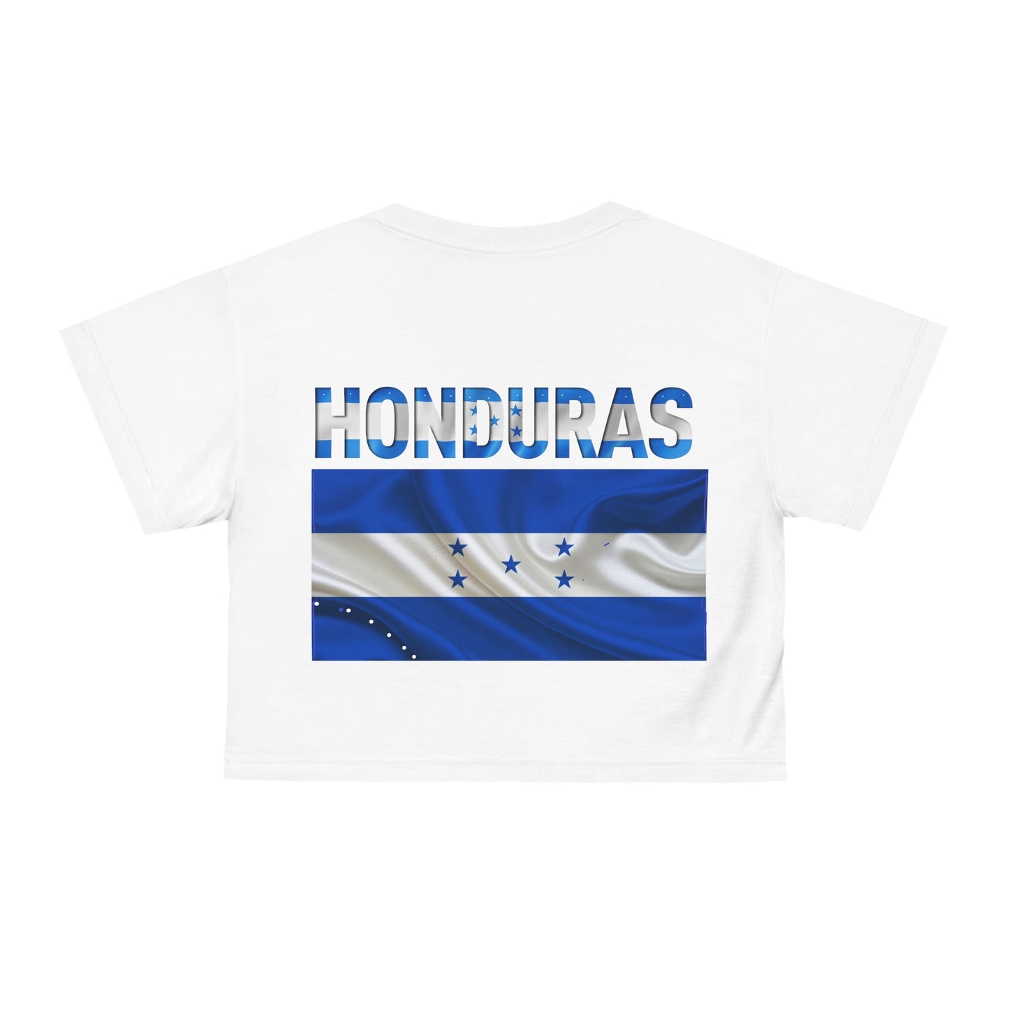 White Honduras Crop Tee (AOP)
