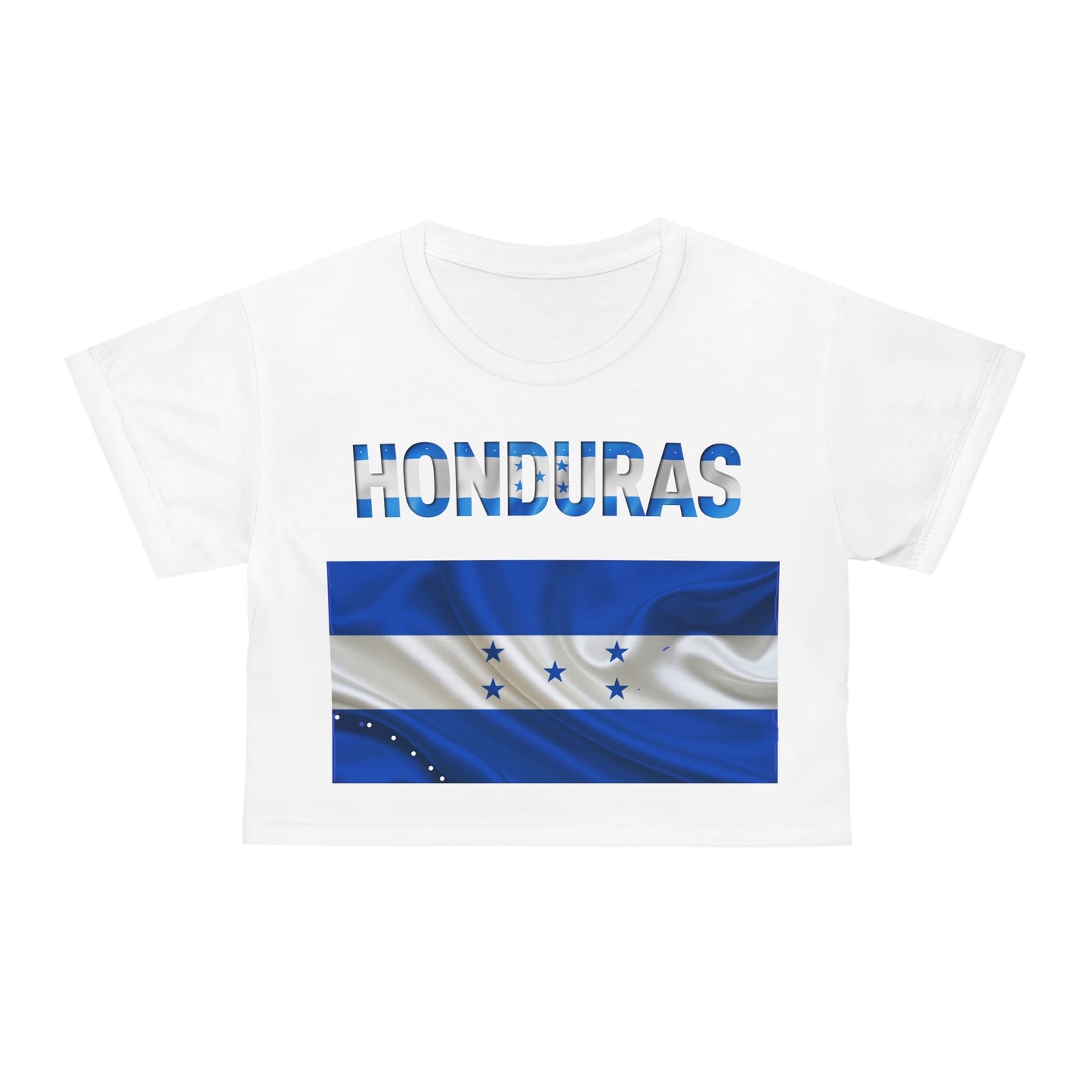White Honduras Crop Tee (AOP)