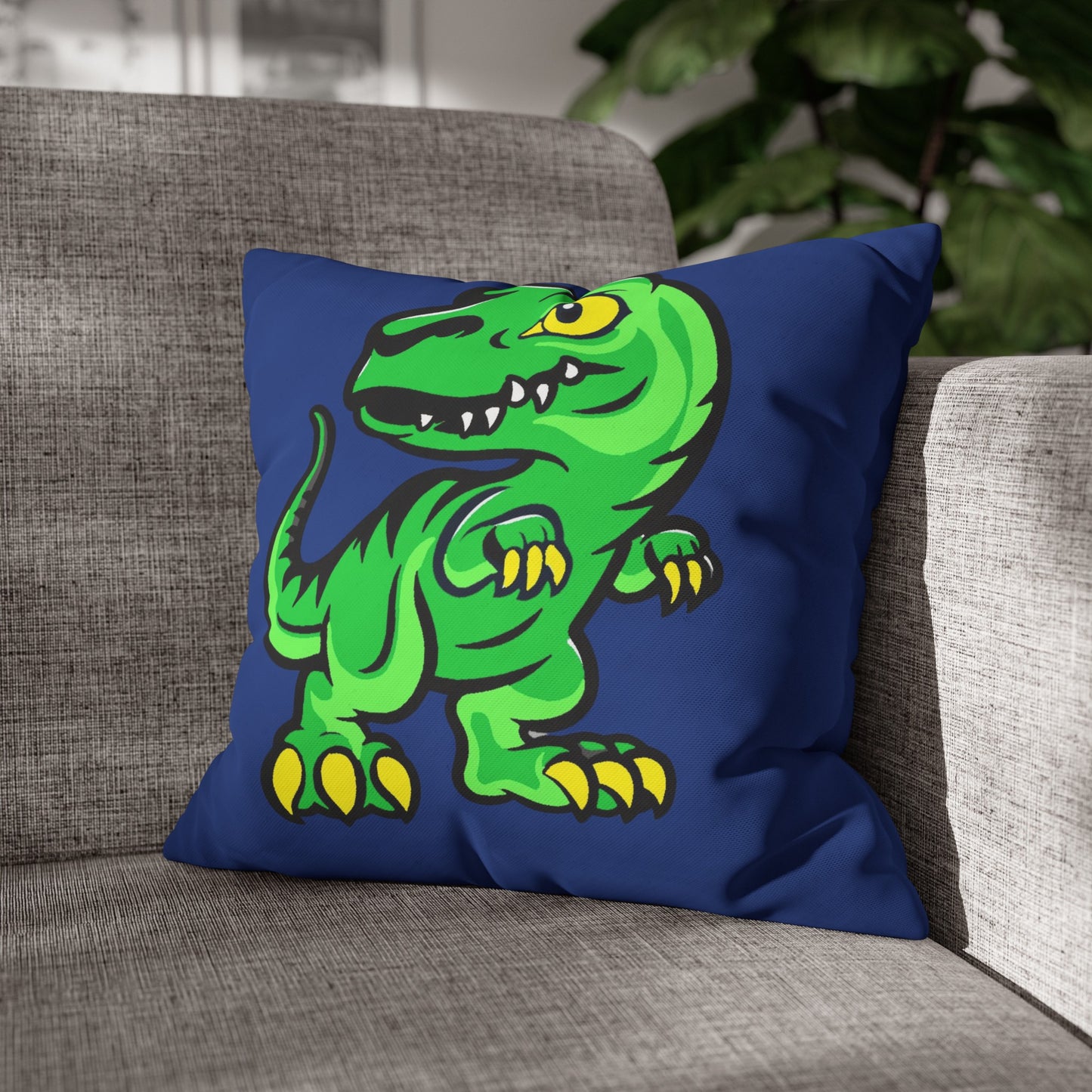Dinosaur Blue Polyester Pillowcase