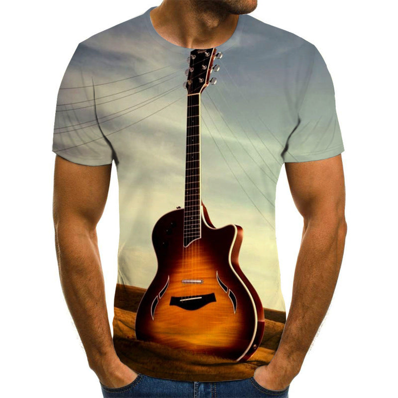 Guitar 3D digital print T-shirt