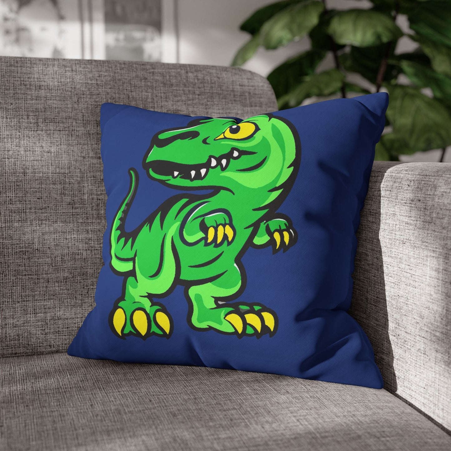Dinosaur Blue Polyester Pillowcase