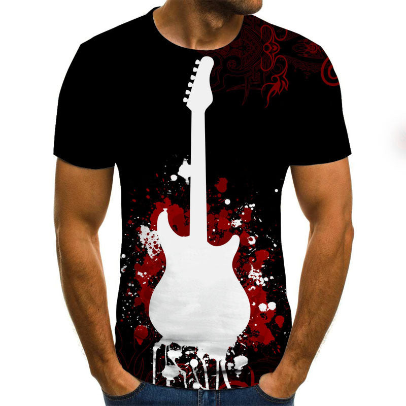 Guitar 3D digital print T-shirt