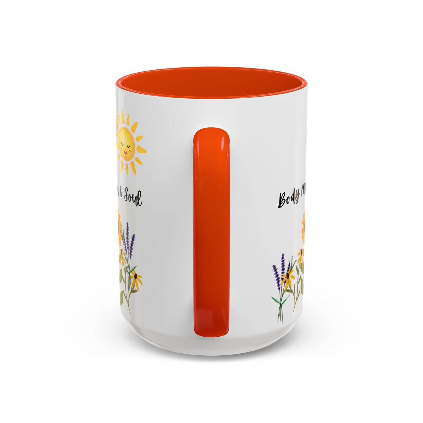 Colorful-Body Mind & Soul Sunflower Design Mug