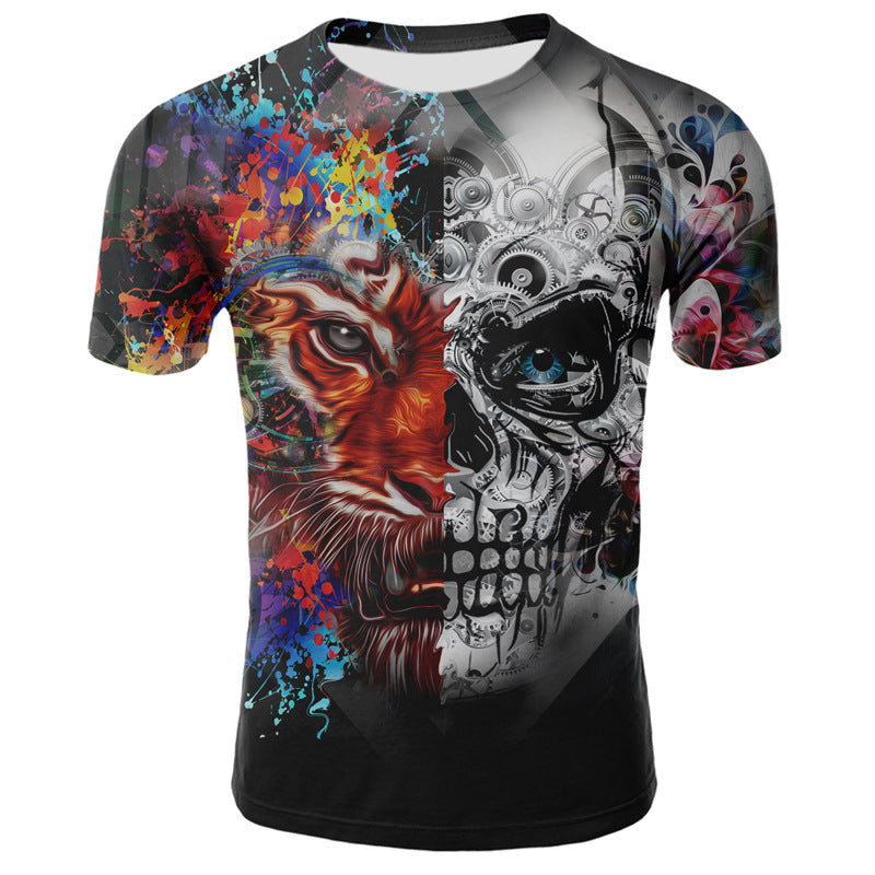 Skull 3d Digital Print T-shirt