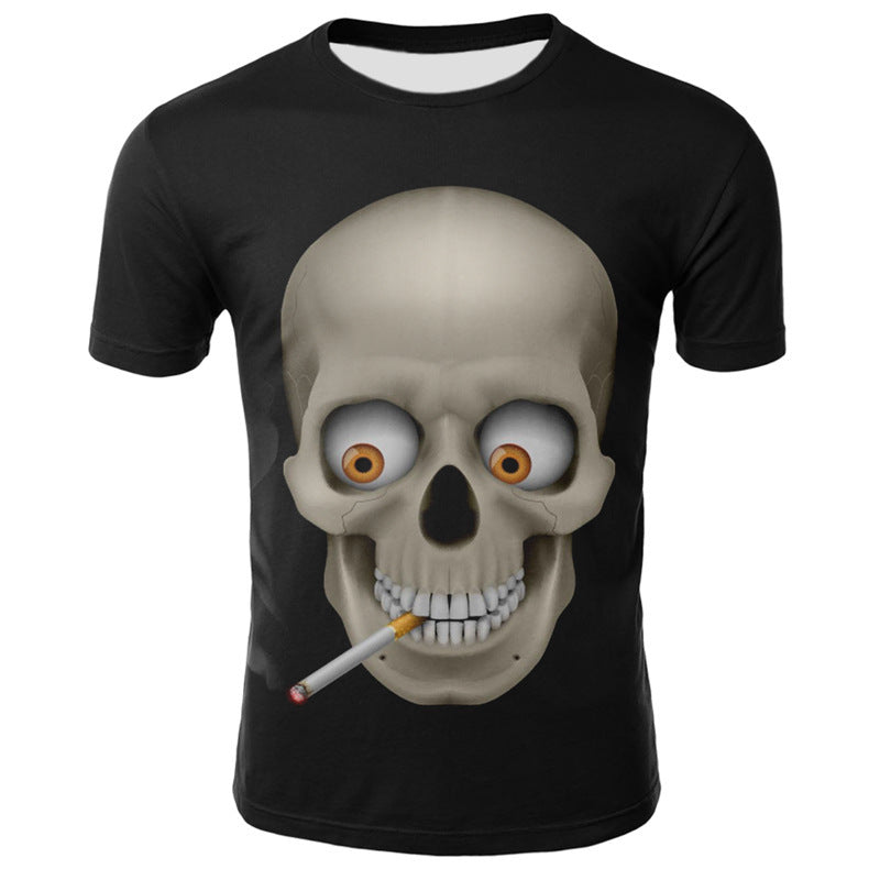 Skull 3d Digital Print T-shirt