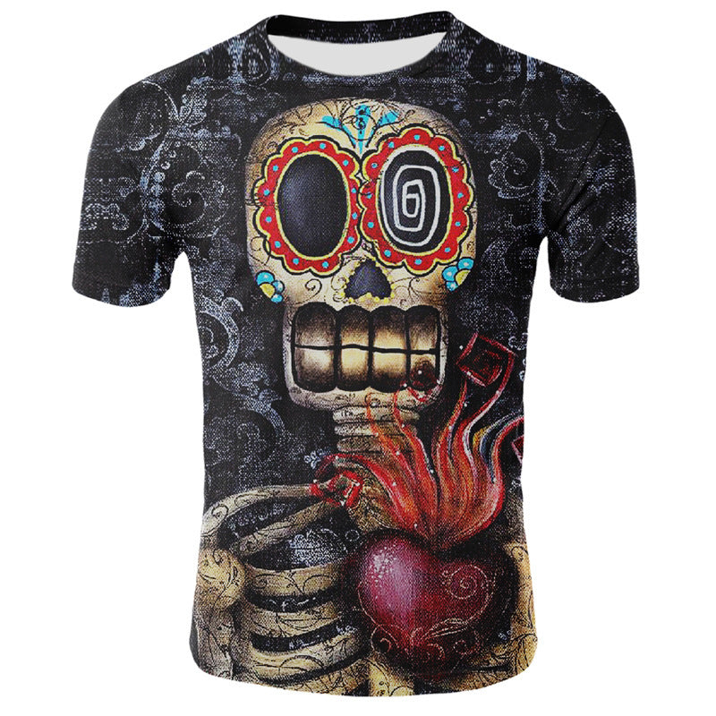 Skull 3d Digital Print T-shirt