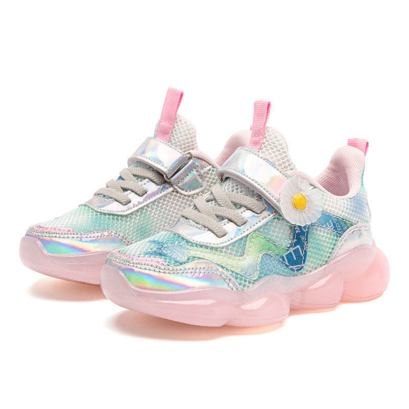 Girls Shoes Mesh Sneakers Fashion Trend Small Flowers