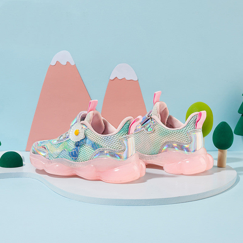 Girls Shoes Mesh Sneakers Fashion Trend Small Flowers
