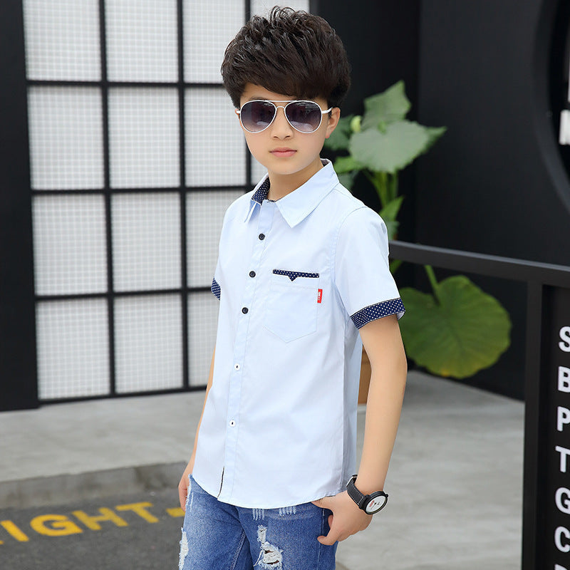 Children's Polka Dot Short-Sleeved Shirt