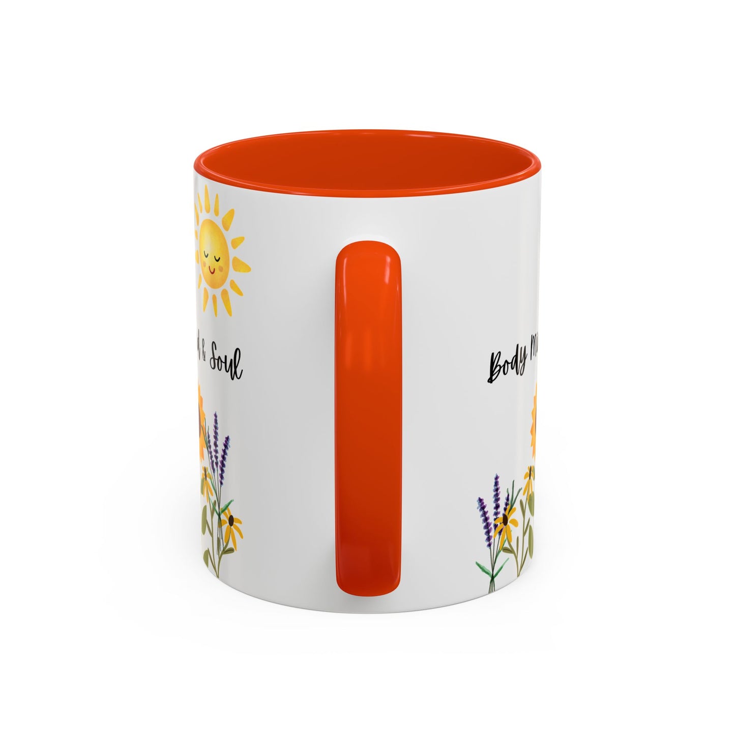 Colorful-Body Mind & Soul Sunflower Design Mug