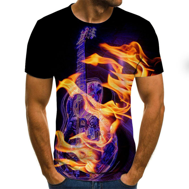 Guitar 3D digital print T-shirt
