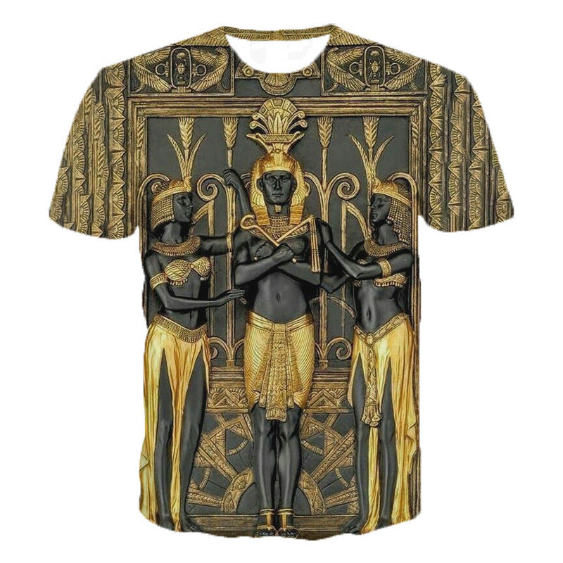 Egyptian print short sleeve T-shirt