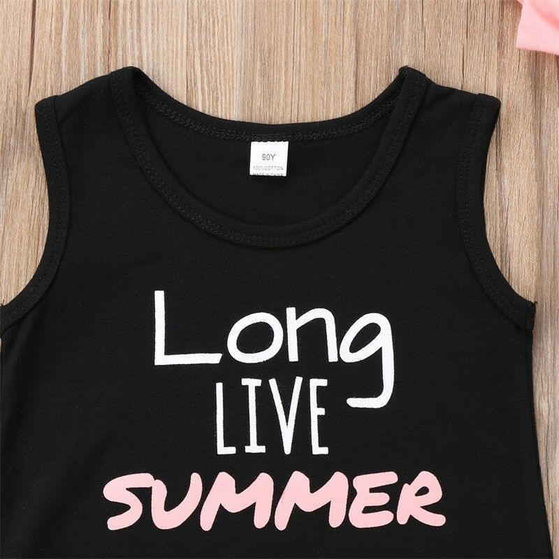 Girls Printed Fringed Top & Shorts Set