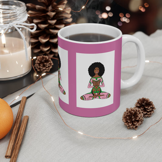 Pink & White Mug 11oz