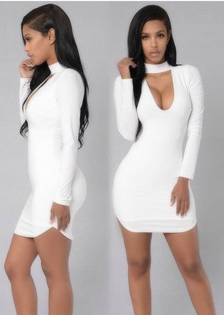 V-collar Cocktail Dress