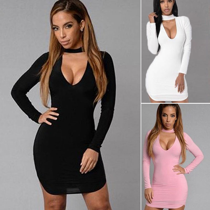 V-collar Cocktail Dress