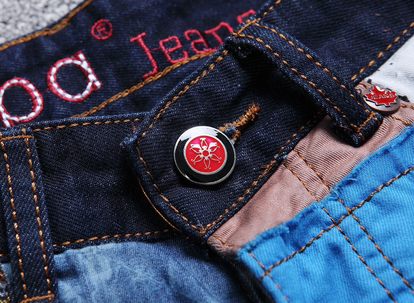 Straight Fit Patch Jeans