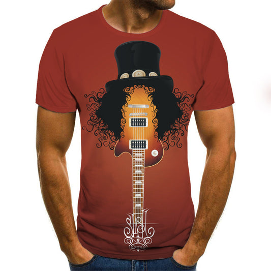 Guitar 3D digital print T-shirt