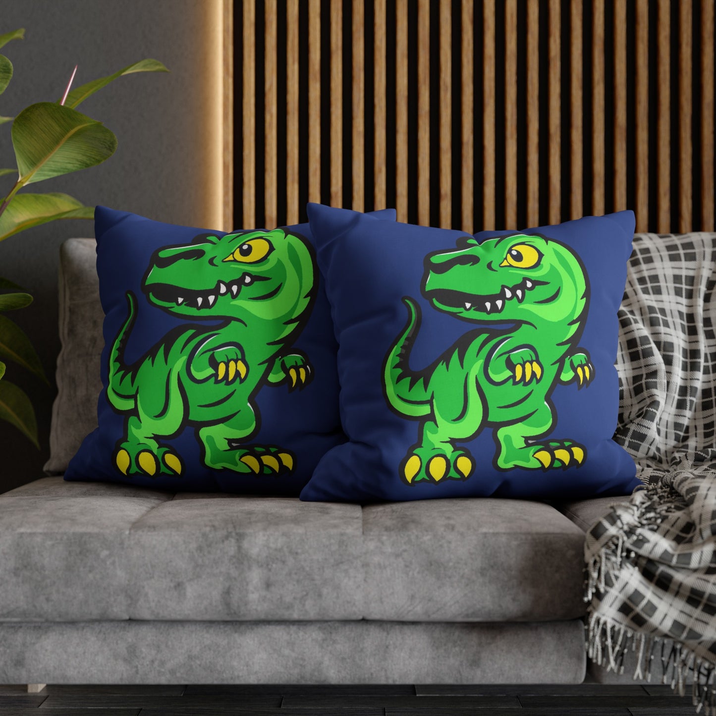 Dinosaur Blue Polyester Pillowcase