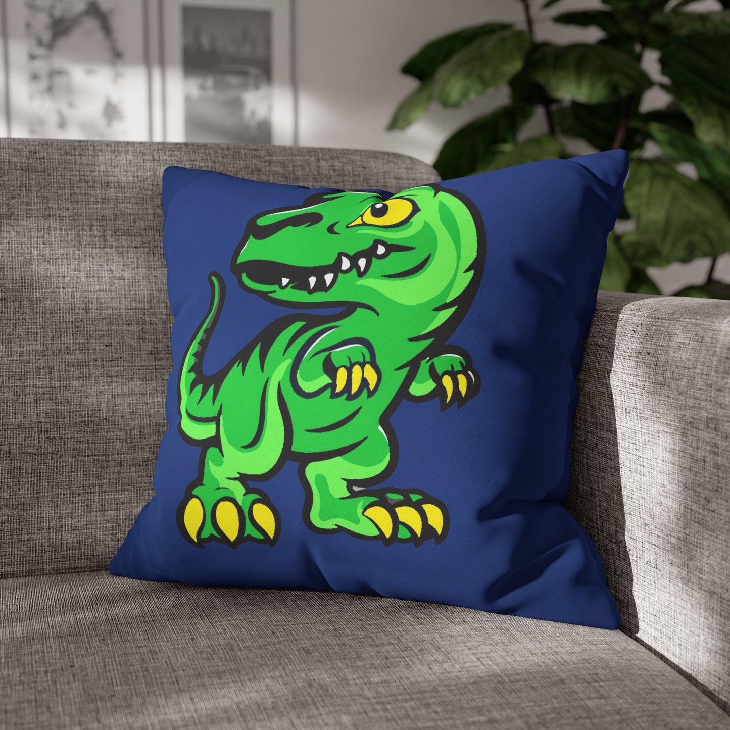 Dinosaur Blue Polyester Pillowcase