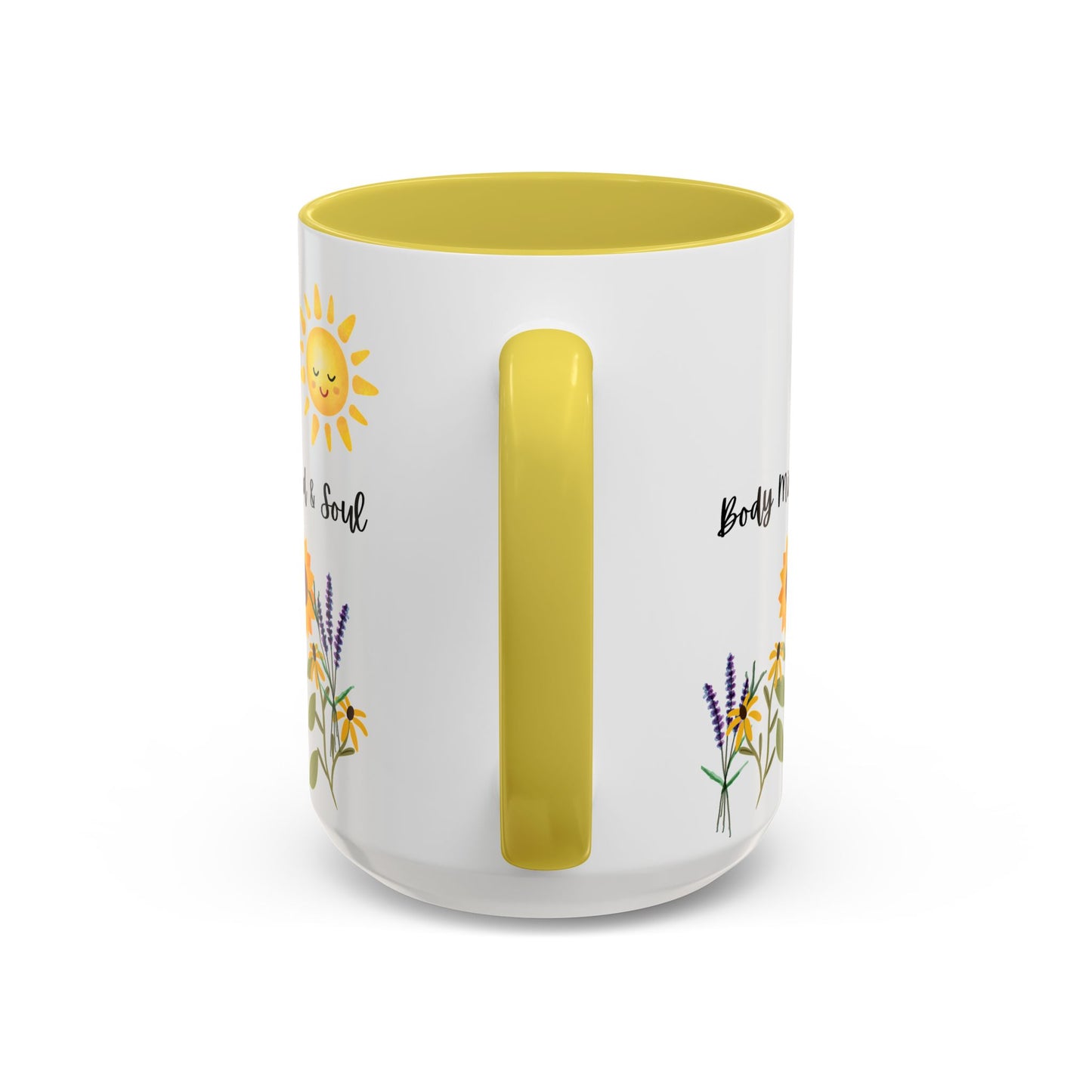 Colorful-Body Mind & Soul Sunflower Design Mug