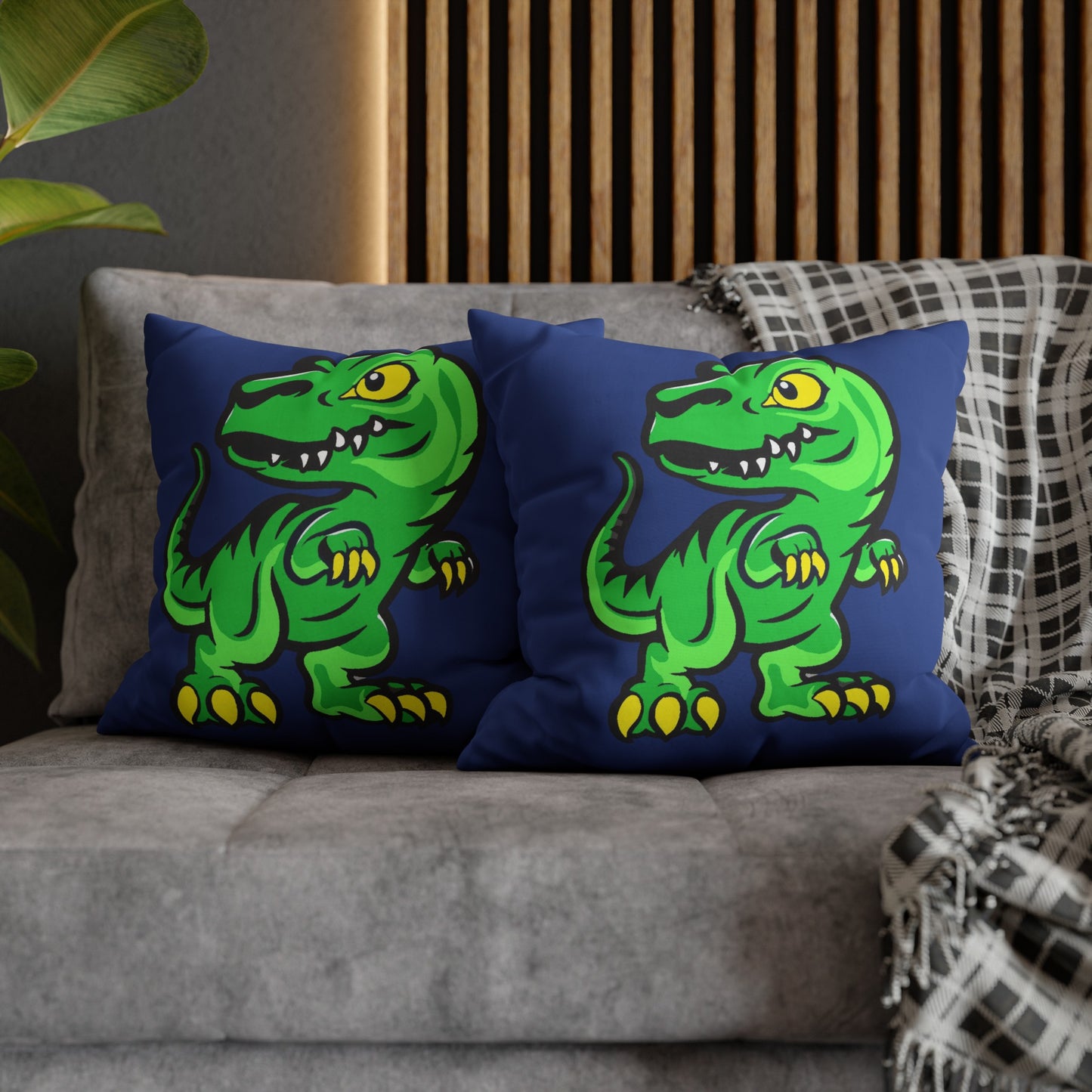 Dinosaur Blue Polyester Pillowcase