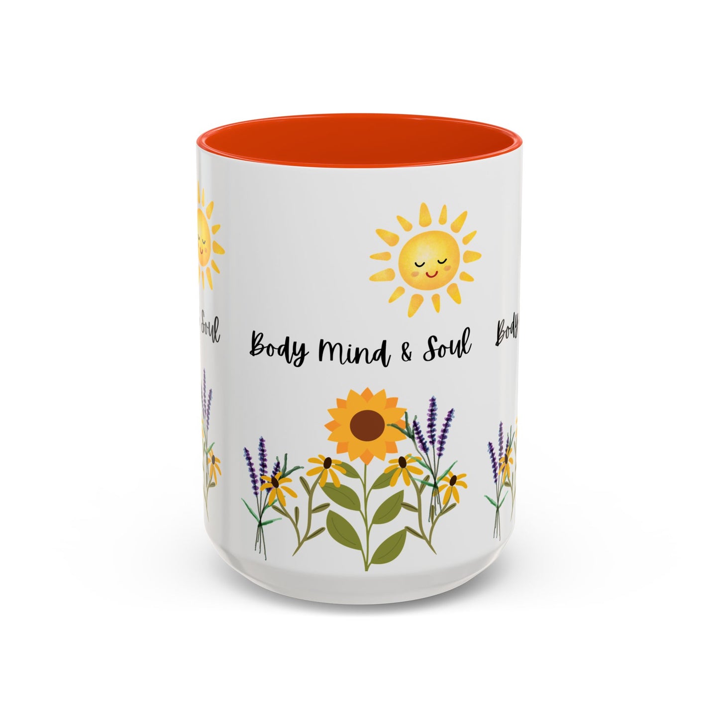 Colorful-Body Mind & Soul Sunflower Design Mug