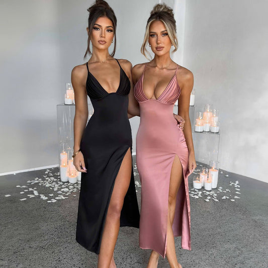 Spaghetti Strap Dress With Split
