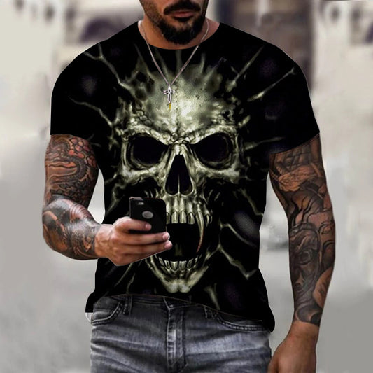 Skeletal 3D Print Short Sleeve T-shirt
