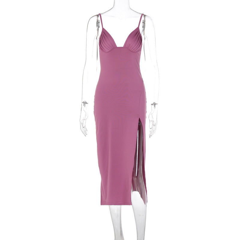 Spaghetti Strap Dress With Split