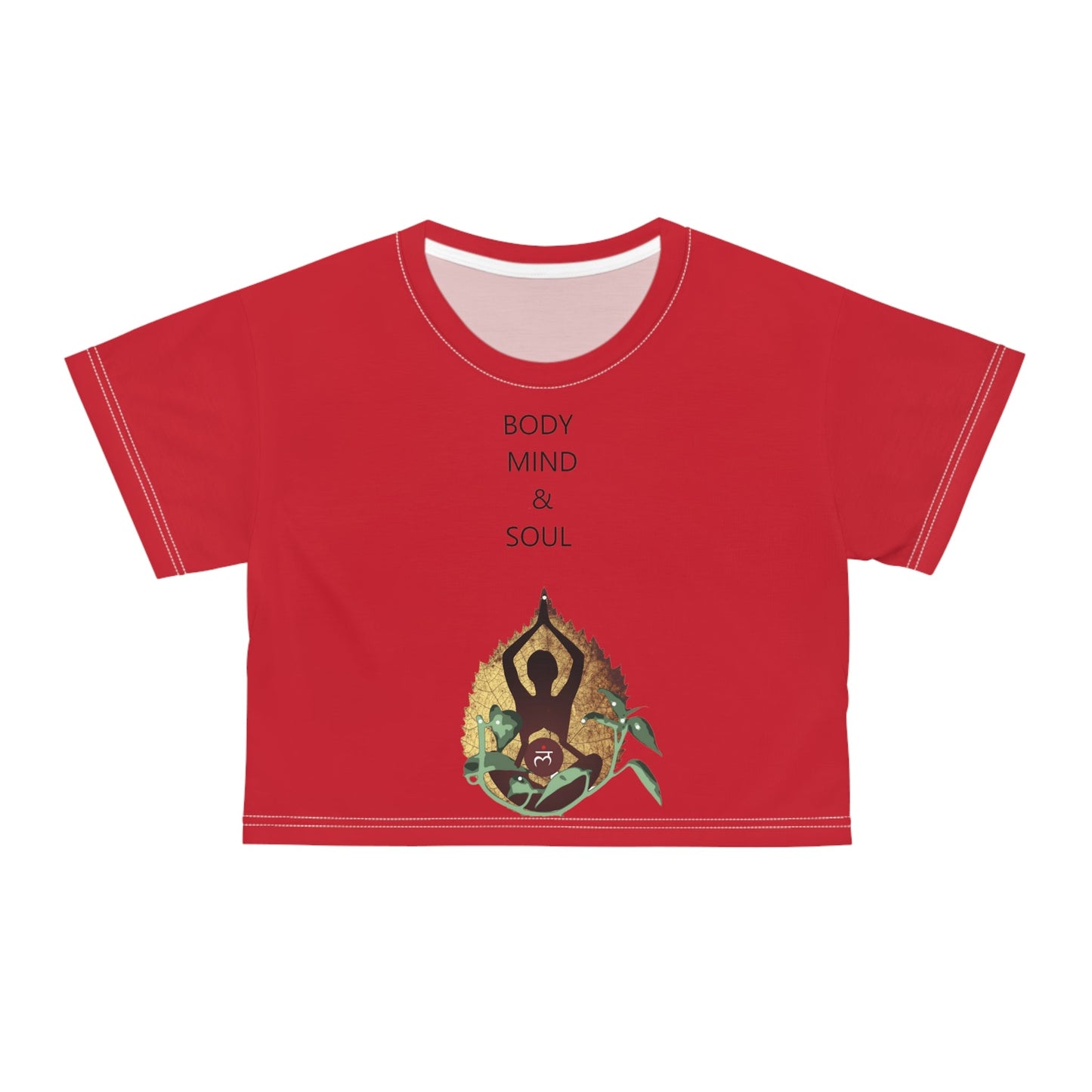 Mind Body Soul Red Crop Tee