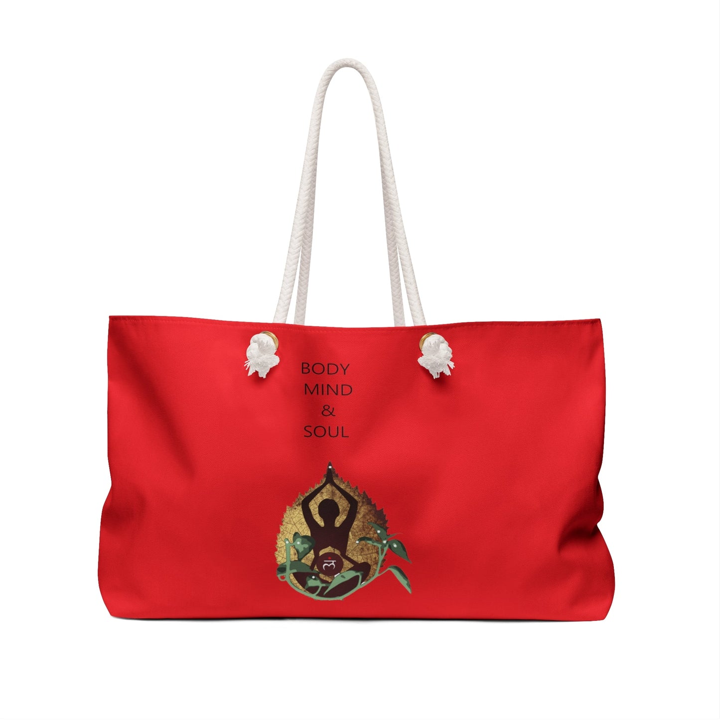 Red "Body Mind & Soul" Weekender Bag