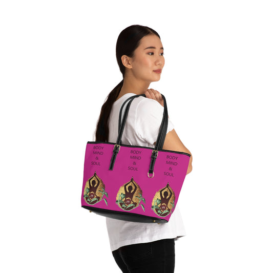 Pink PU Leather Shoulder Bag
