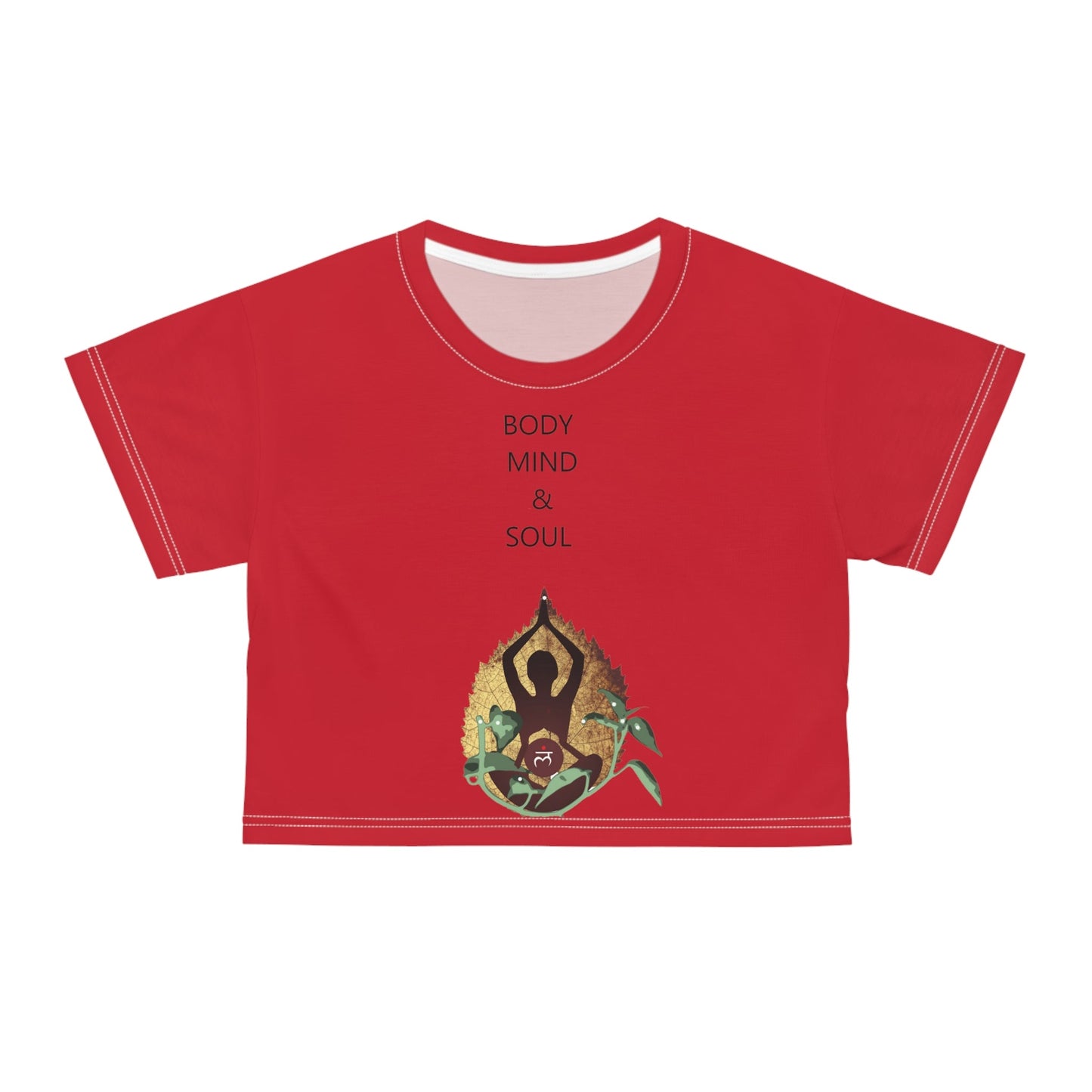 Mind Body Soul Red Crop Tee