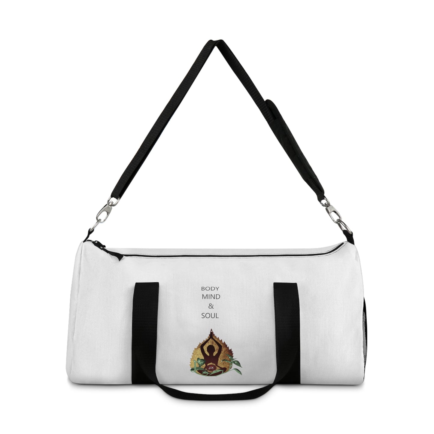 White Body Mind & Soul Duffel Bag